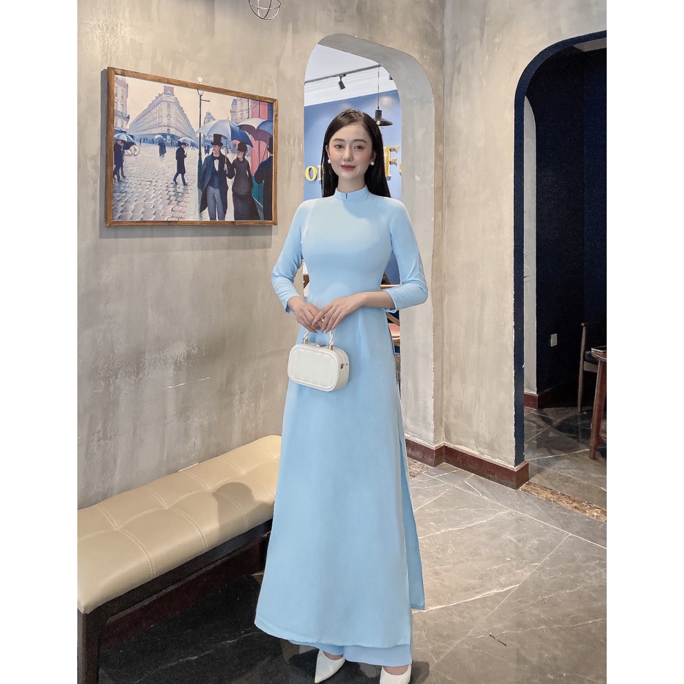 Plain Traditional Ao Dai Super Hot Model - 2-flap Ao Dai, Traditional ...