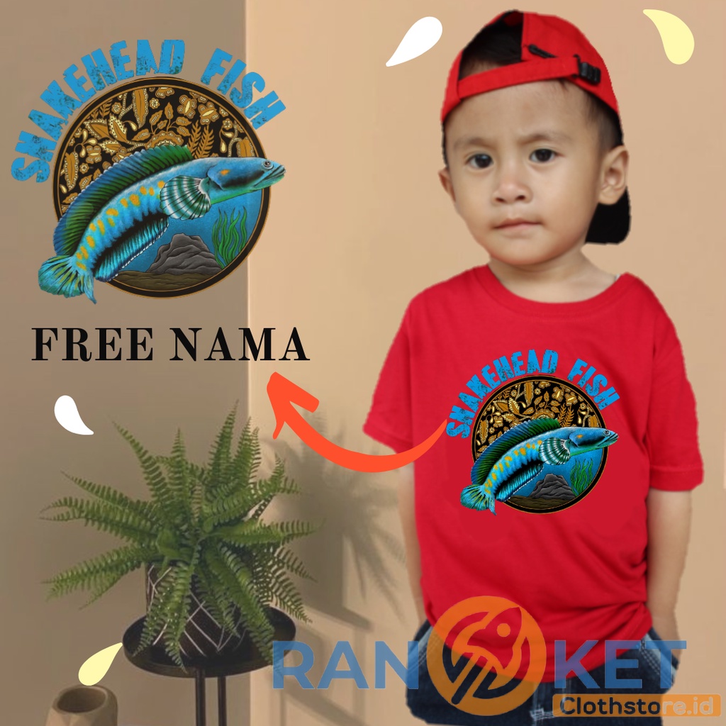 Short-sleeved T-Shirts For Boys And Girls With Chana Fish Pictures