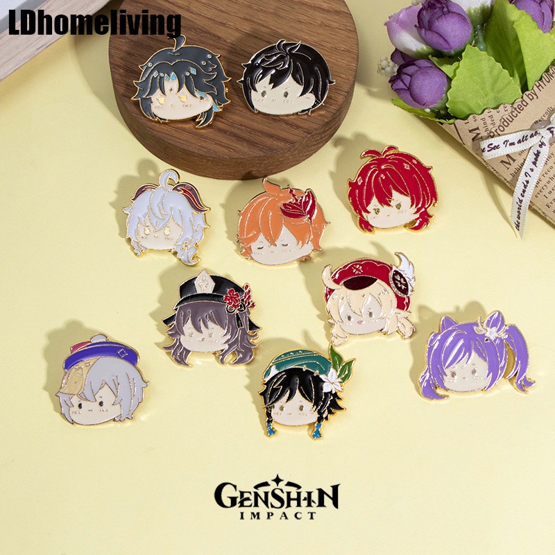 Genshin impact brooch small avatar Metal badge xiao hutao ganyu brooch ...