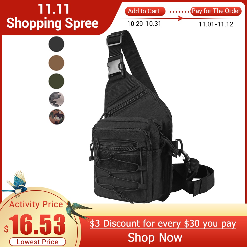 Tactical Chest Bag Gun Holster Pouch Military Shoulder Sling Bag