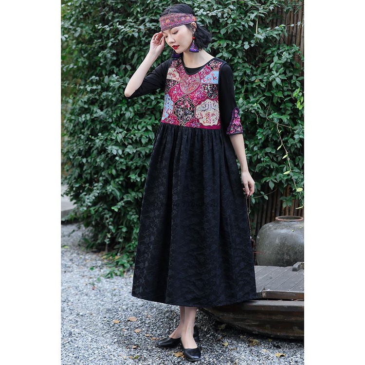 `2022 chinese vintage hanfu dress national flower embroidery sundress ...