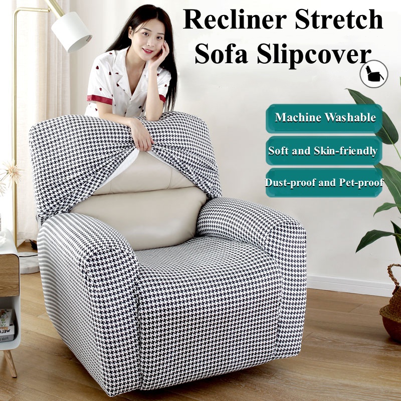 【4 pieces/set】Print Recliner Sofa Covers Elastic Armchair Lazy Boy Recliner  Chair Covers Anti-slip Reclining Sofa Cover For Home Decor
