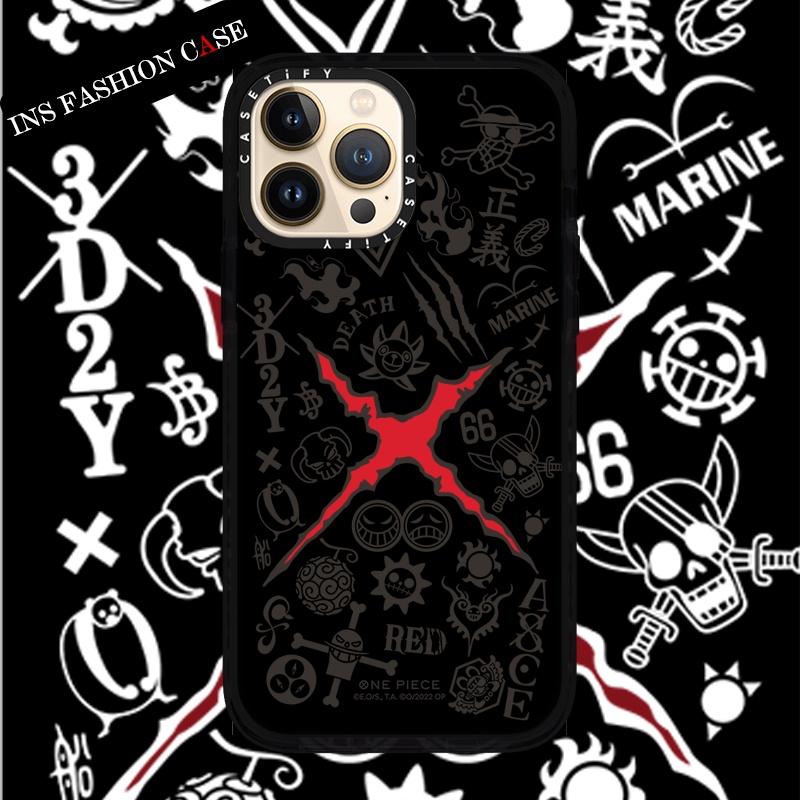 CASETiFY X ONE PIECE Red X Black Color Transparent iPhone Case For