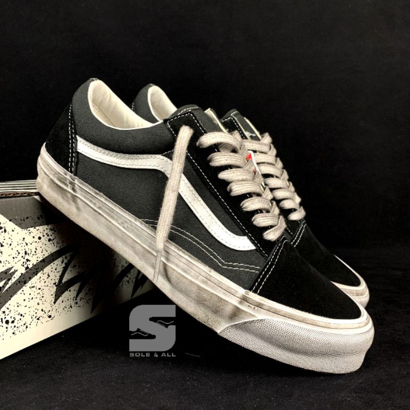 VANS VAULT OG OLD SKOOL LX STRESSED BLACK WHITE