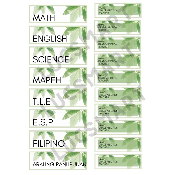 LUCSMART Stickers - Plantita/Plantito Design/ Green Leaves Notebook ...
