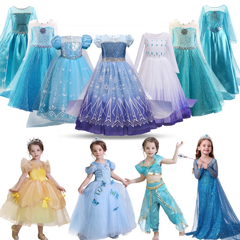 WFRV Halloween costume for kids Frozen Dress Baby Girls Elsa Dress