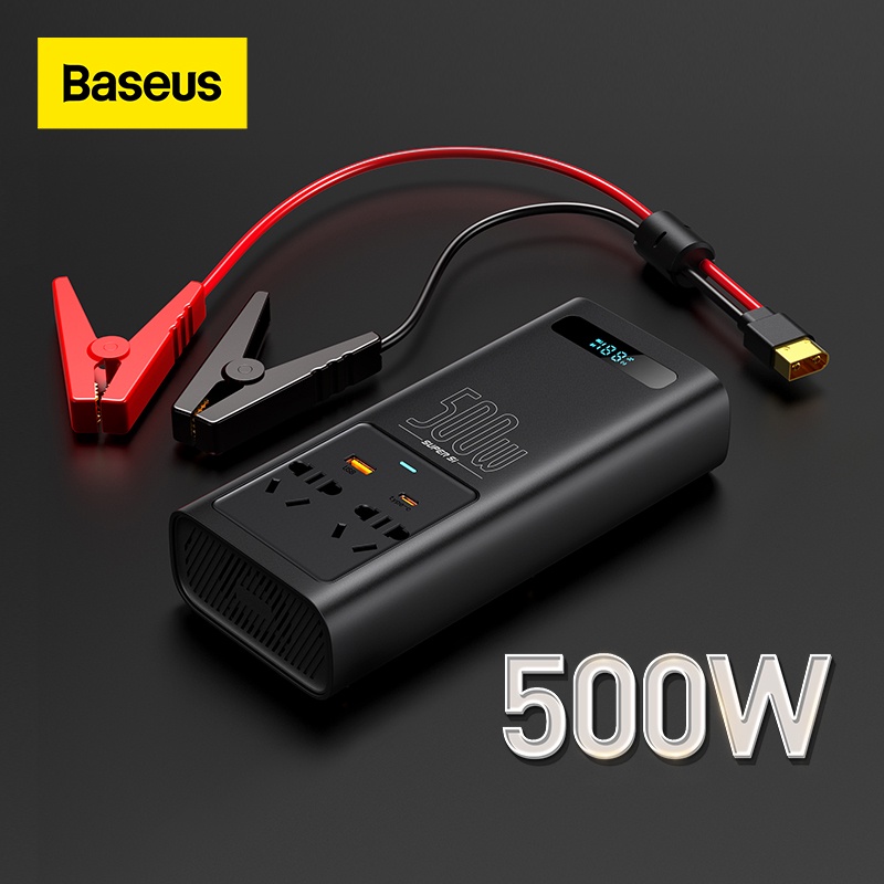 Baseus 500W Car Inverter DC 12V to AC 220V Digital Display Auto Power ...