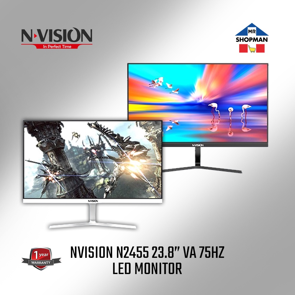 Nvision N2455 Pro 24 Ips 100hz N2455 75hz White Black 1920x1080