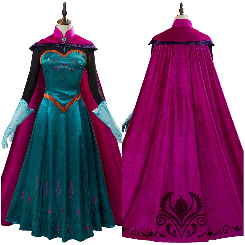 Queen Elsa Cosplay Costume Princess Gown Uniform Adult Girls Women ...