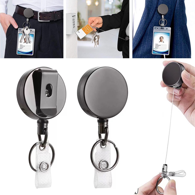 Eeffzia Vertical ID Badge Holder With Retractable Clip & Lanyard | Flower Leaf Design For Nurses, Teachers, Office | Detachable Keychain Included - View #10