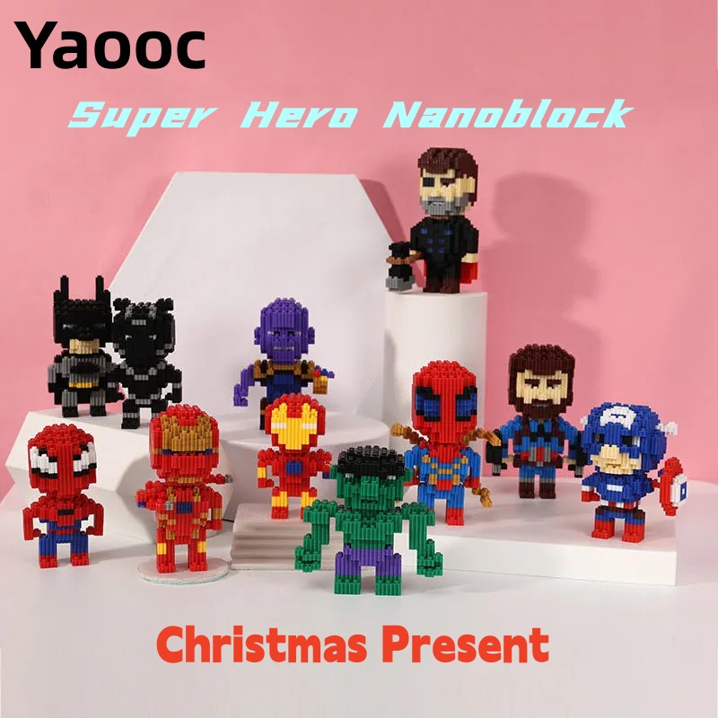 Yaooc Microblock Super Hero Nanoblock (Iron Man, Batman, Spiderman