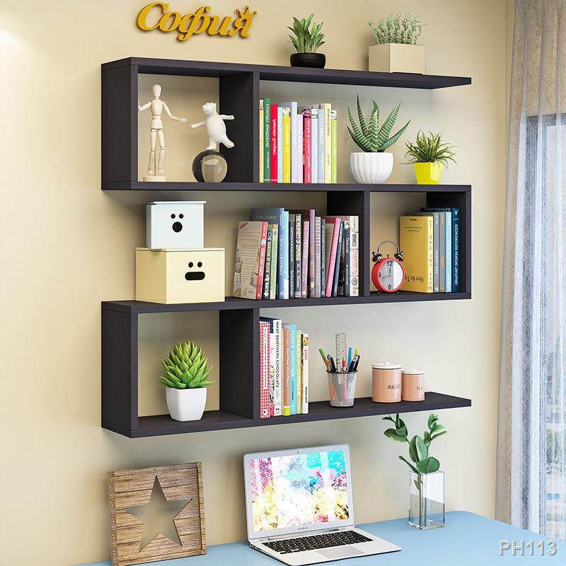 Wall shelf without punching wallmounted bookshelf simple home storage