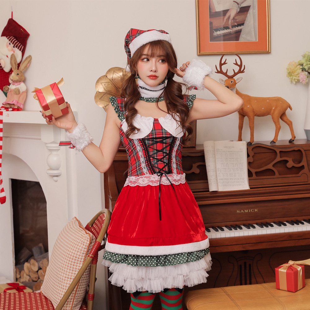white christmas dresses Reindeer Baby Outfit Christmas Holiday Rudolph Brown Kawaii Babe Without Shawl main image 1