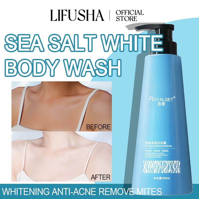 LIFUSHA Sea salt Body Wash Whitening Shower Gel Acne Body Wash Anti