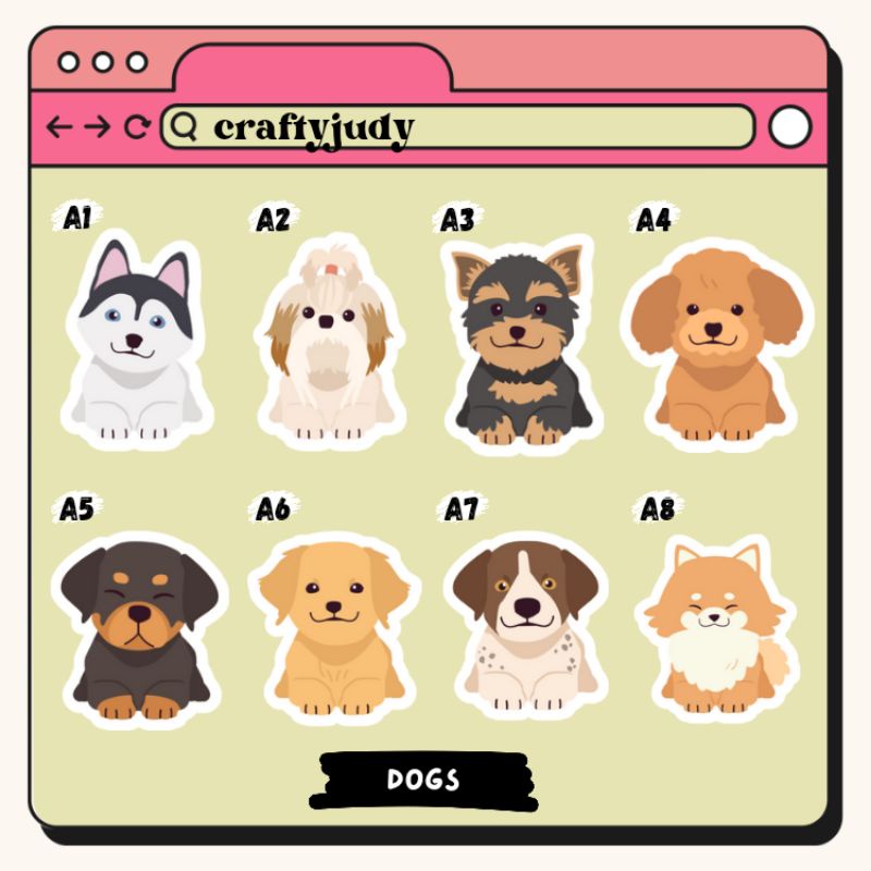 Dogs Sticker Vinyl (Waterproof, Matte) | Shopee Philippines
