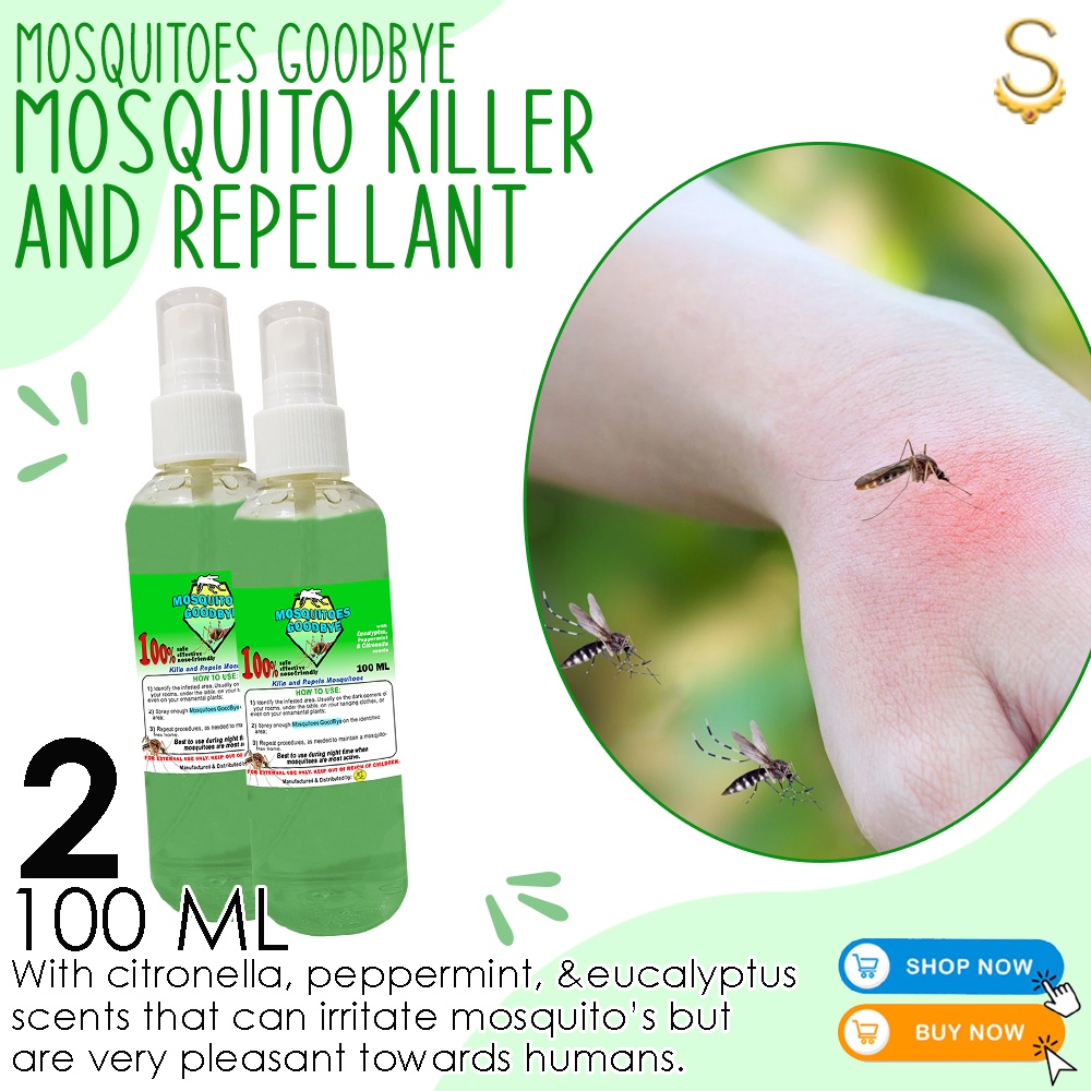 Mosquitoes Goodbye Spray 100ml ( Set of 2 ) Mosquito Killer Repellant ...