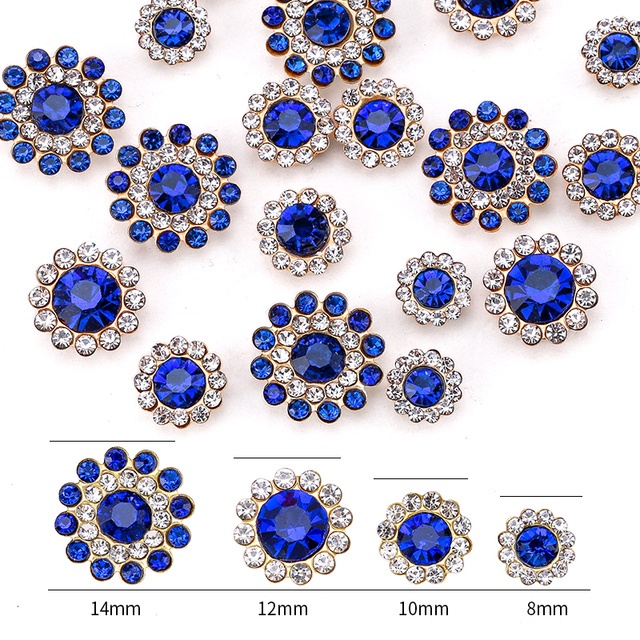 100PCS Flower Claw Cup Glass Rhinestones Button Strass Base Glitter ...