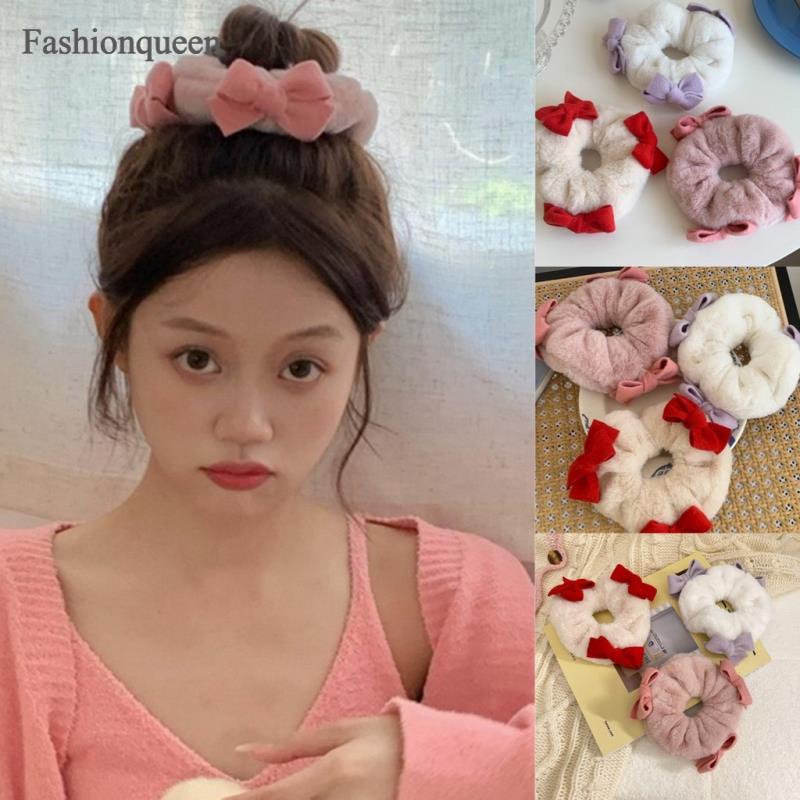 2023 New Plush Hair Tie Ponytail Holder Girls Fashion Rabbit Fur Plush