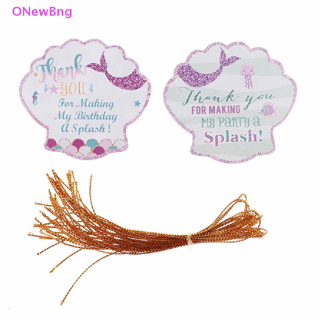 ONew 24pcs Thank You Tags Mermaid Shell Tags with String Gift Box ...