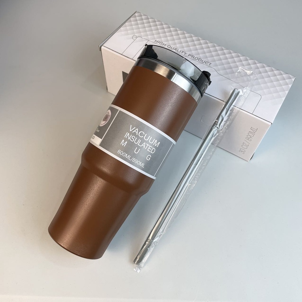 Thermos Cup Stainless Steel Vacuum Tumbler with Straw Water Bottle ...