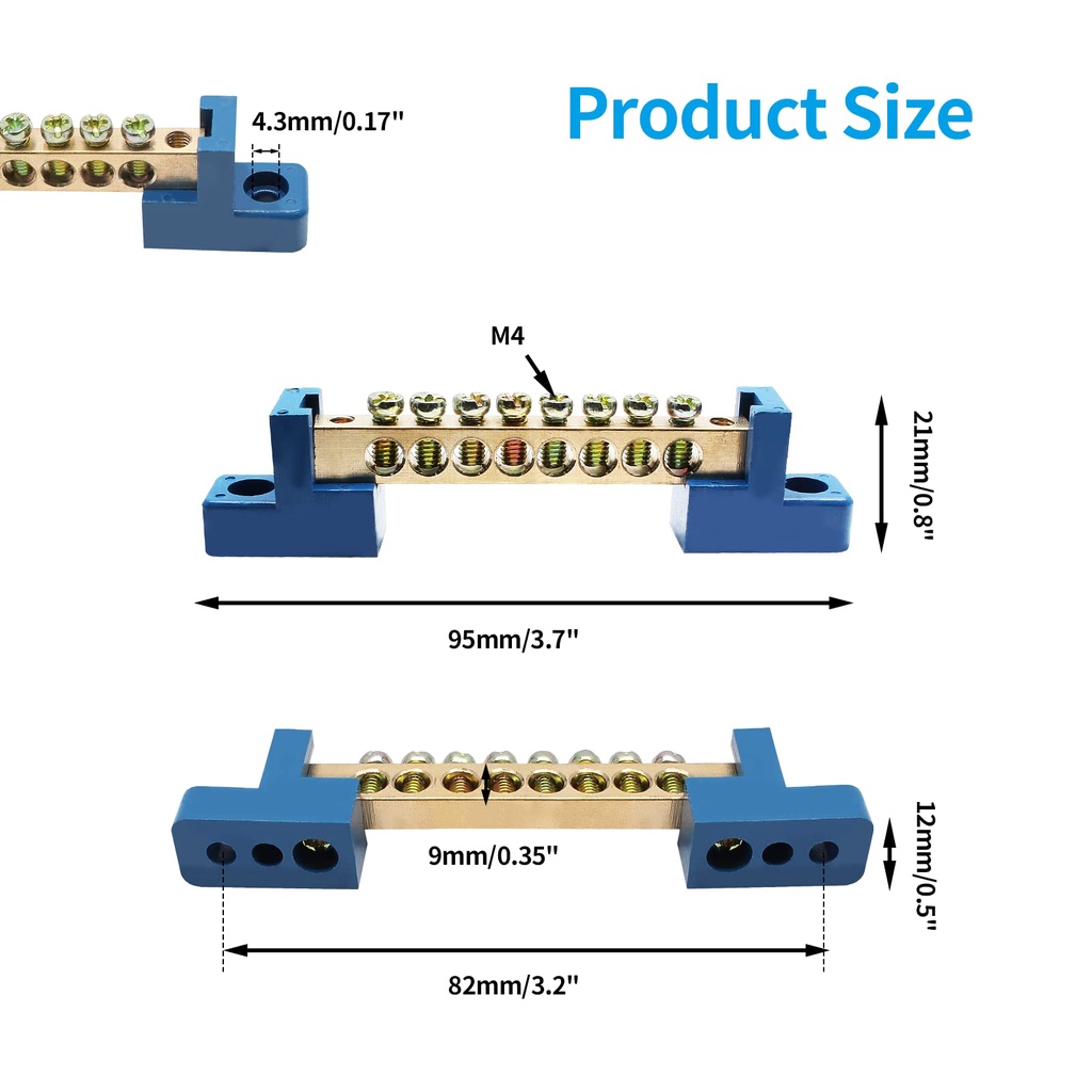 Terminal Bus Bar Terminal Block Brass Wire Screw Terminal Grounding ...