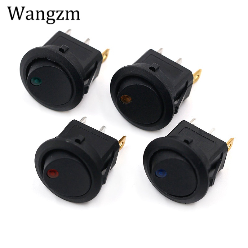 12V LED Dot Light Car Switch Auto Boat Round Rocker 3Pin ON/OFF Toggle ...