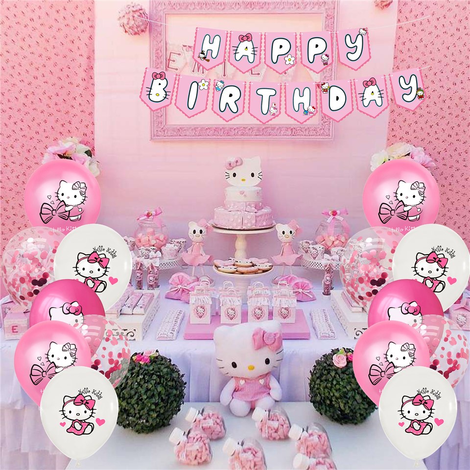 Sanrio Hello Kitty Cute Cartoon Cat Pink Princess Girl Heart Birthday ...