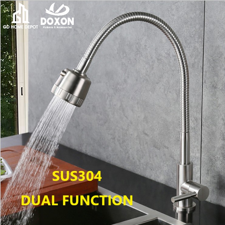 Doxon SUS304 Kitchen Faucet Stainless Steel Cold Tap Flexible 360