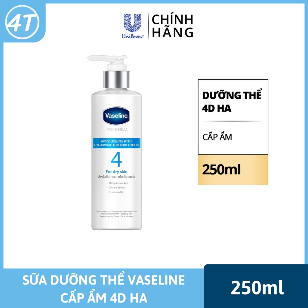 Vaseline Pro Derma Body Lotion 250ml - Hyaluronic Pro vitamin B5 ...