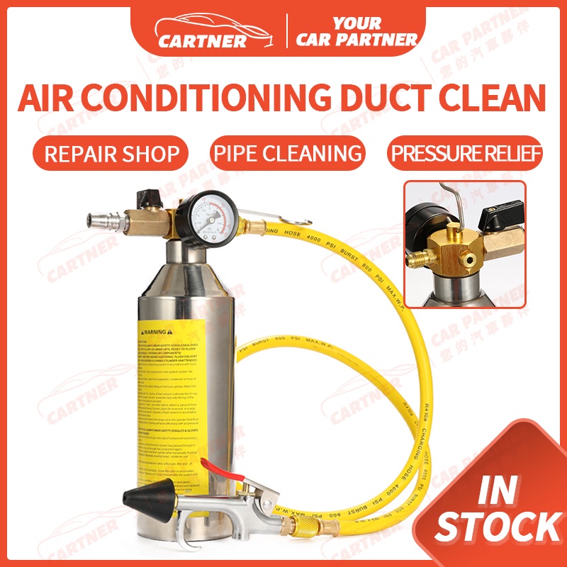 Cartner AC Flush Kit Vehicle Car Air Conditioning Pipe Cleaning Bottle