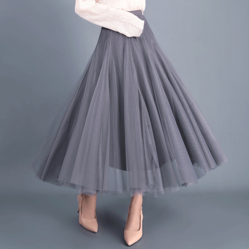 Womens Long Tulle Skirt Pleated A Line Layered Tutu Skirt High Waist Elastic Mesh Flowy Maxi Skirt for Wedding Party Shopee Philippines