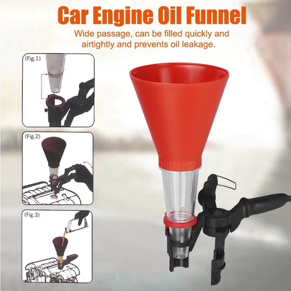 Car Engine Oil Funnel Kit Universal Spillproof Oil Filter Tool Set