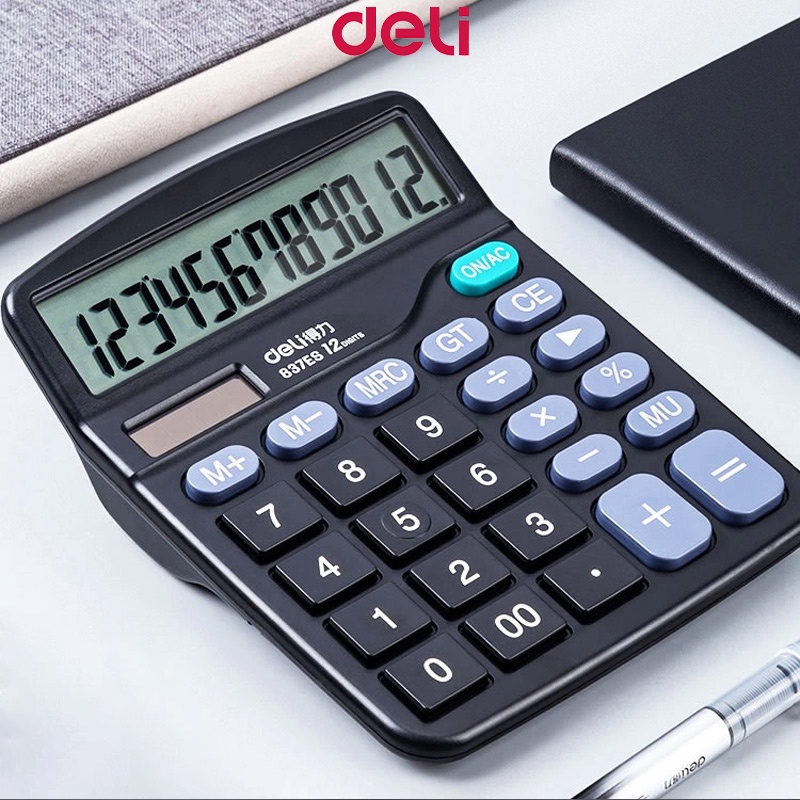 Deli Electronic Calculator Simple Portable Desktop Calculator Office ...