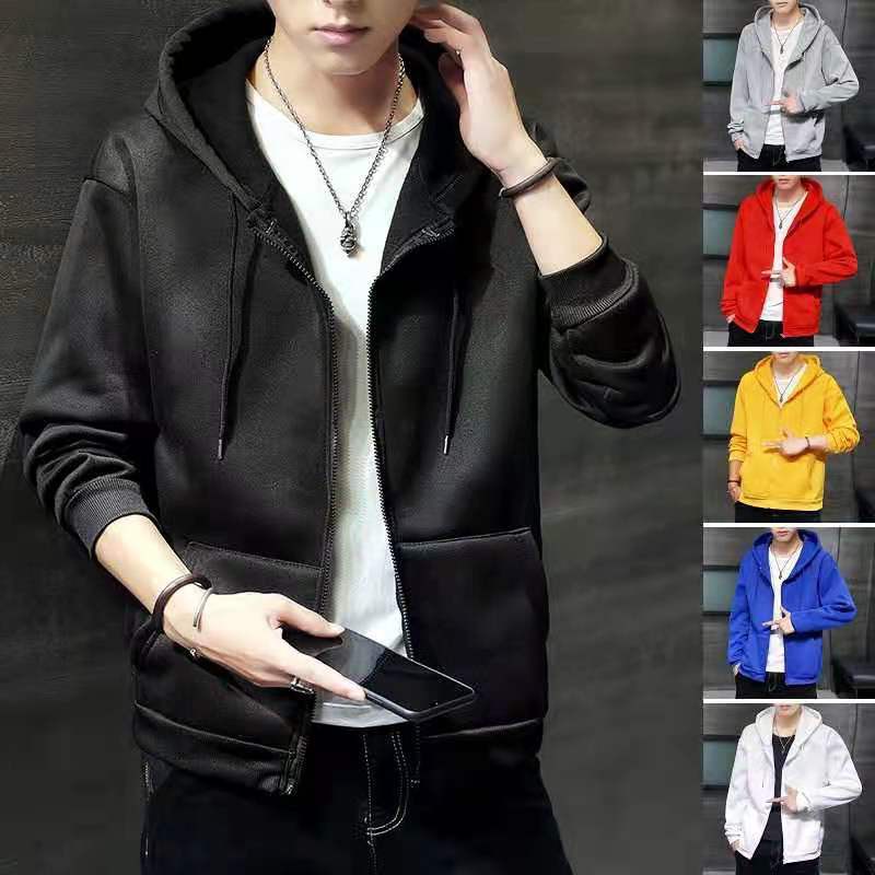 COD ♠ 5 Colors Unisex Plain Jacket w/ Zipper Hoodie for Men Women ...