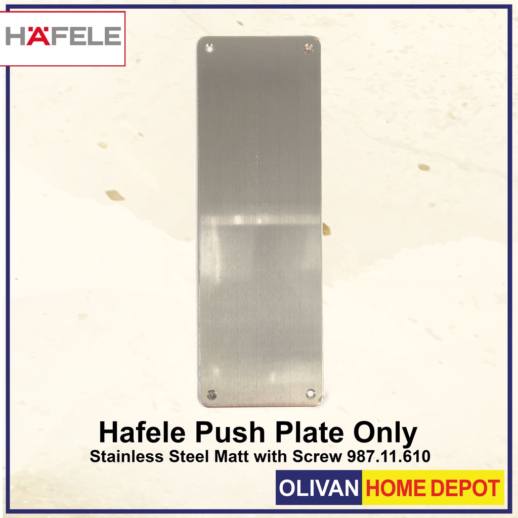 HAFELE Push Plate Only Stainless Steel Matt with Screw 987.11.610