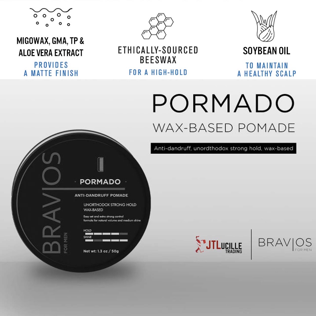Bravios Wax Based Pomade, Strong Hold Orthodox Style of 50g for Supreme ...