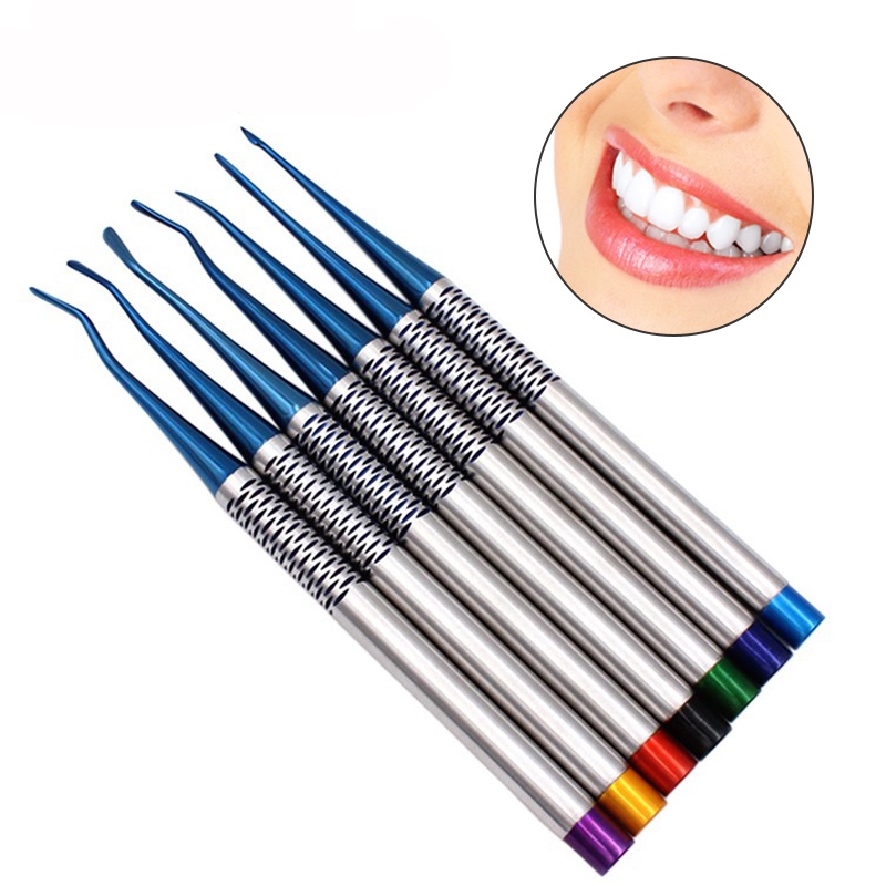 7 Pcs/set Dental Tooth Extracting Tools Set Dental Elevator Set Titanium Alloy Implant
