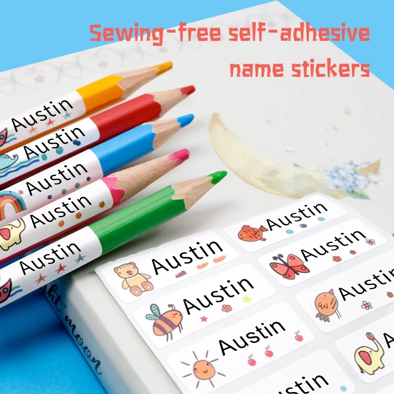 50pcs/100Pcs/200pcs Name Tag Sticker Customize Stickers Waterproof