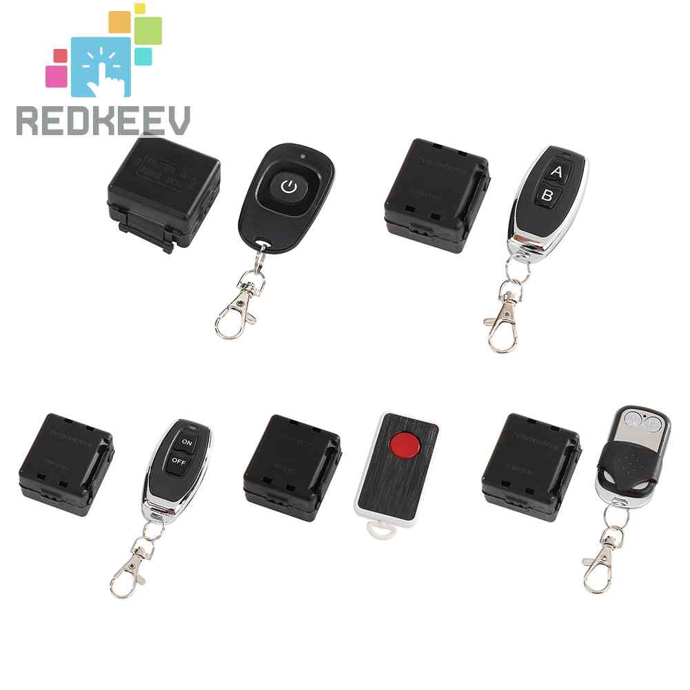 REDKEEV AC 220V 433MHz Switch Mini 1 Channel Relay Receiver + RF Remote ...