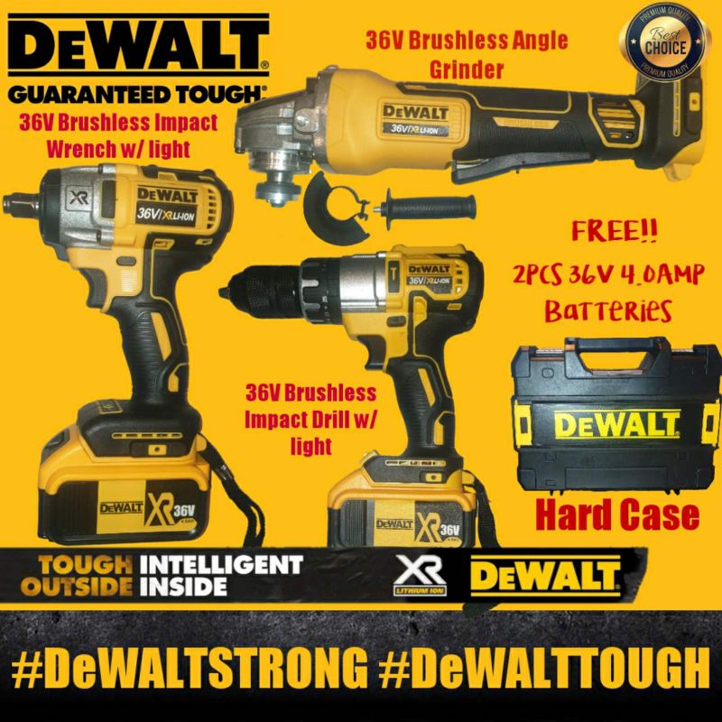 DeWalt cordless Grinder with cordless impact drill with cordless impact