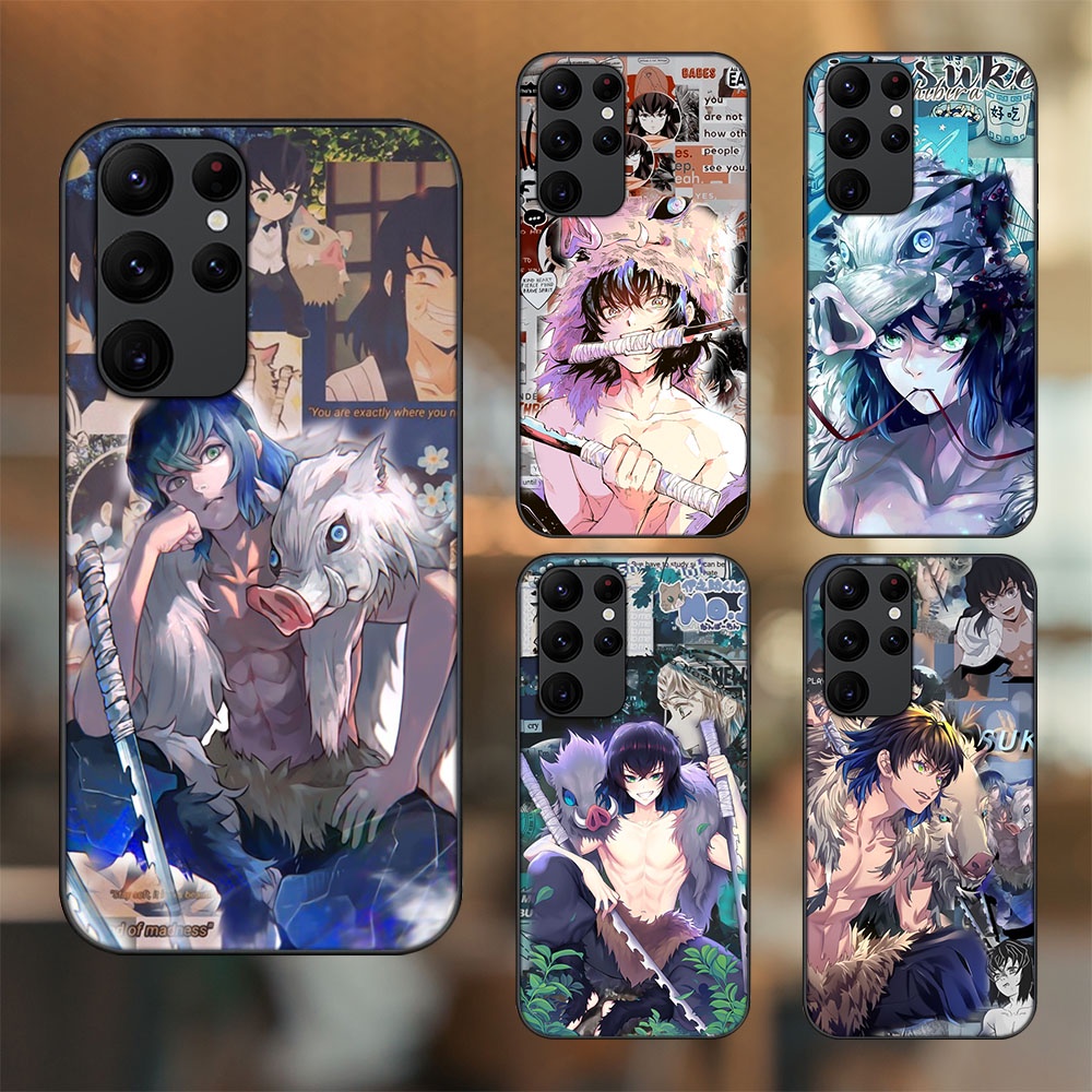 Samsung S20 Ultra case with black border printed with Inosuke Kimetsu ...