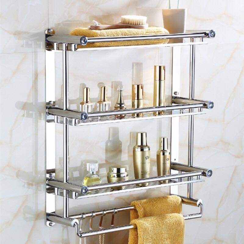 1,2,3,Layer Stainless Steel Bathroom Essential Rack Organizer | Shopee ...