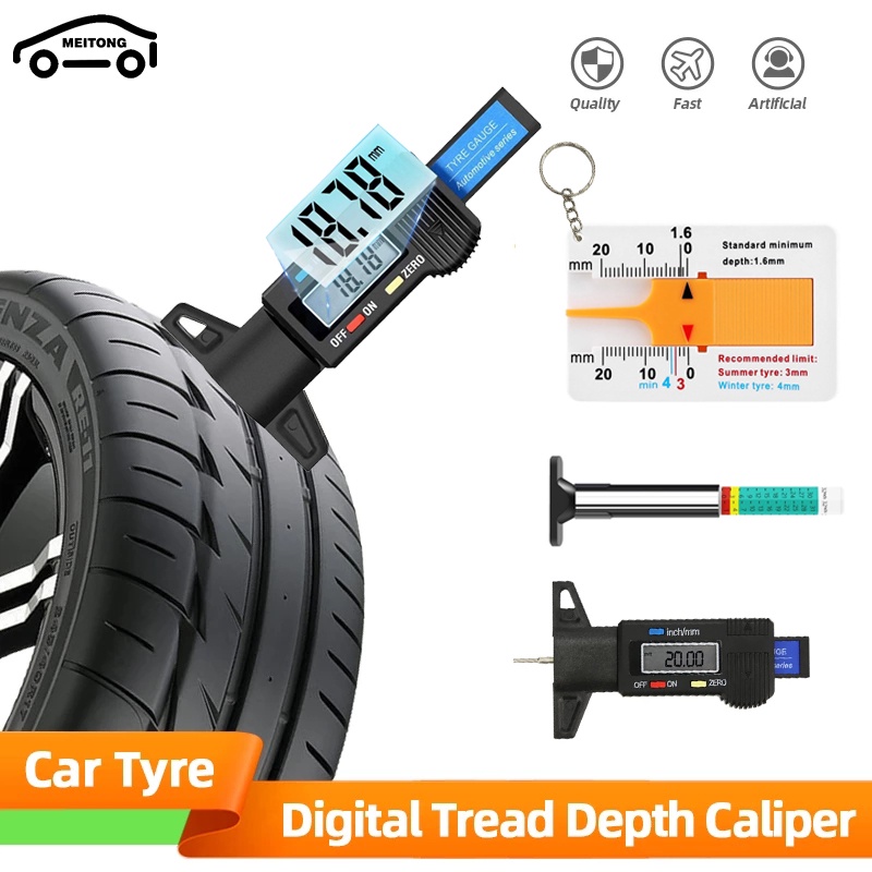 Digital Car Tyre Tire Tread Depth Gauge Thickness Gauges laser Meter
