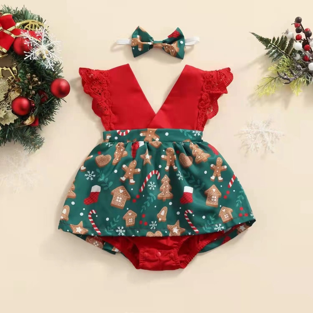 BCBL Baby Girl Christmas Romper Dress Lace Sleeveless Tutu Dress Xmas