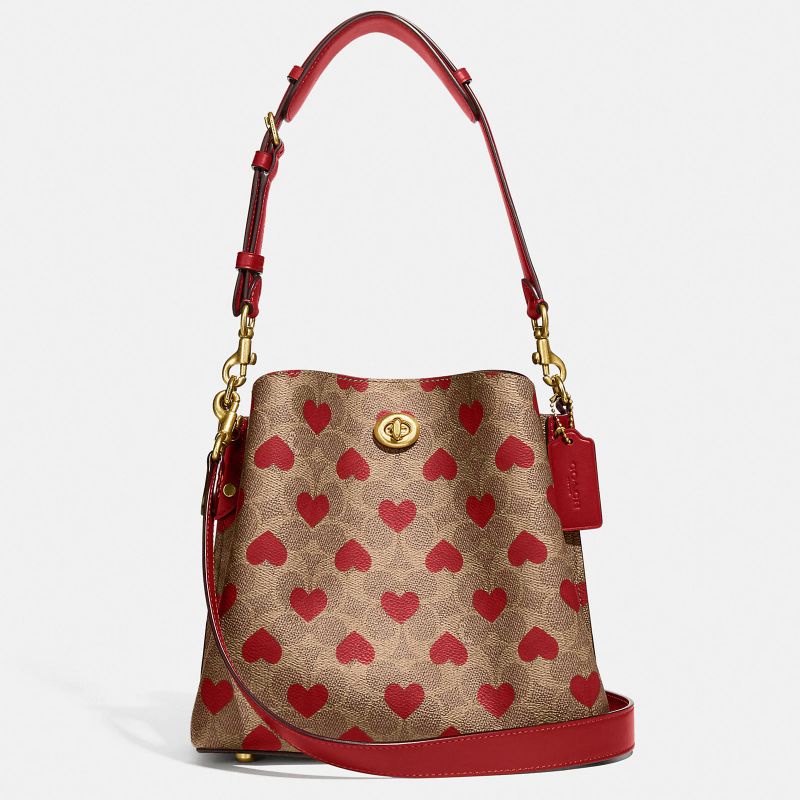 Coach Willow Bucket Bag In Signature Canvas With Heart Print | Shopee ...