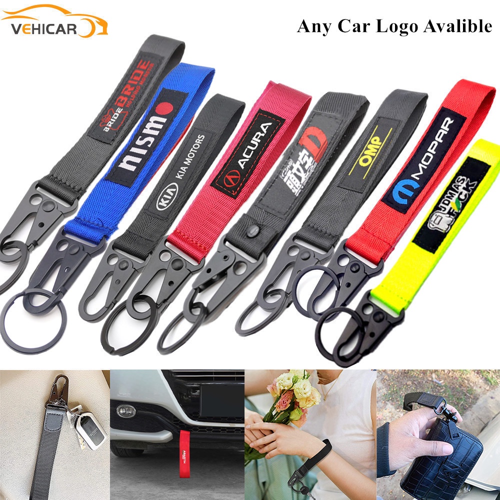 VEHICAR Car Trailer Belt Keychain Strips Wrist Lanyard Any Car Logo ...