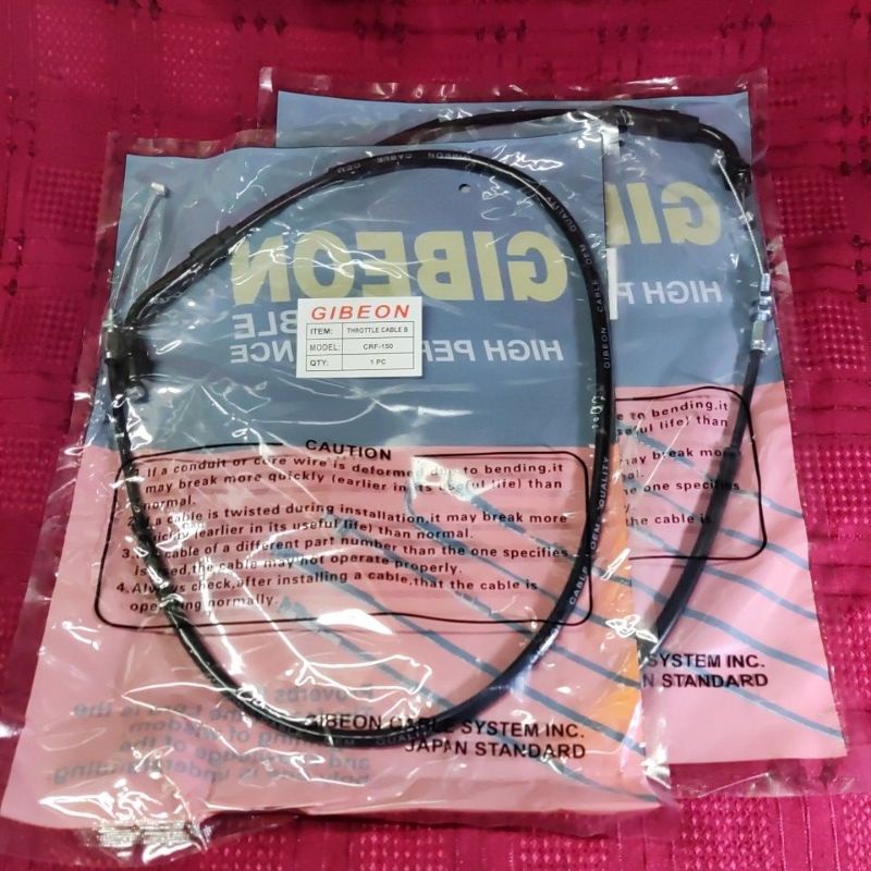 CRF150 THROTTLE CABLE (pair) Shopee Philippines