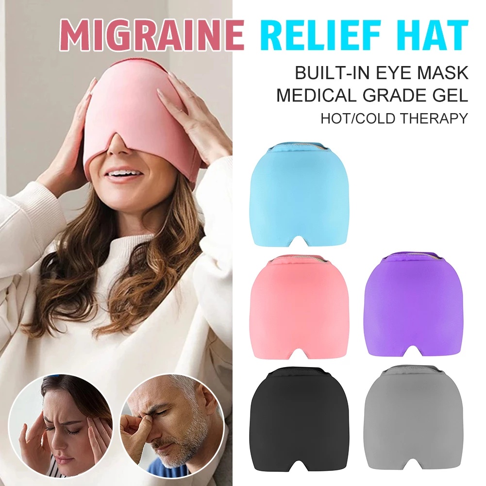 Migraine Relief Hat Gel Hot Cold Therapy Headache Relief Neck