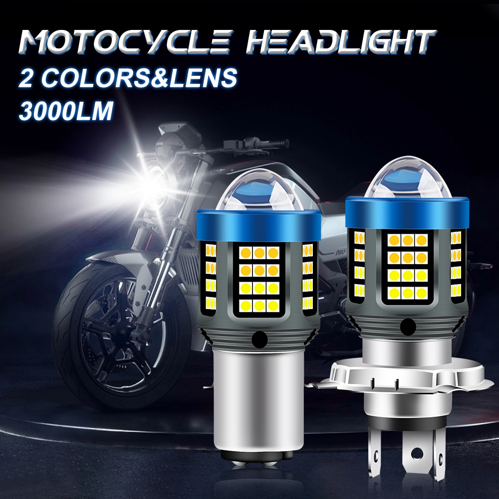 Junzhuodianpu H4 Led Far Ampulü Motosiklet Yüksek/düşük Işın Kırmızı Melek Gözü