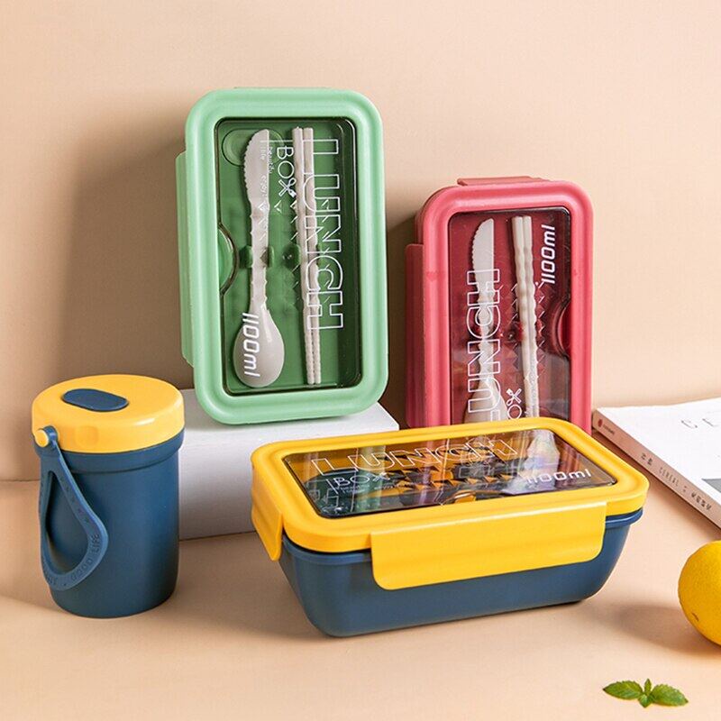 Portable Food Container Divider Meal Office Worker Can Microwave Oven